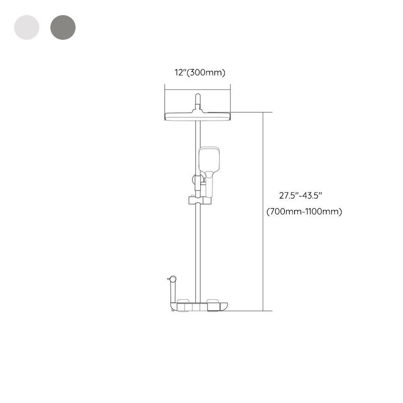 Shower Combo Solid Color Slide Bar Included Bath Tub and Shower Head Set Clearhalo 'Bathroom Remodel & Bathroom Fixtures' 'Home Improvement' 'home_improvement' 'home_improvement_shower_faucets' 'Shower Faucets & Systems' 'shower_faucets' 'Showers & Bathtubs Plumbing' 'Showers & Bathtubs' 1200x1200_697fb41b-f706-41eb-bb66-c3cb078fd314