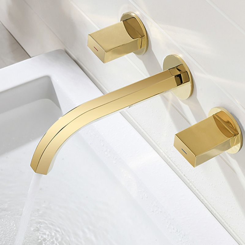Light Luxury Wall Mounted Bathroom Faucet Double Handles Vessel Faucet Clearhalo 'Bathroom Remodel & Bathroom Fixtures' 'Bathroom Sink Faucets' 'Bathroom Sinks & Faucet Components' 'bathroom_sink_faucets' 'Home Improvement' 'home_improvement' 'home_improvement_bathroom_sink_faucets' 1200x1200_6987add1-cab5-44be-8109-d580b0bde281