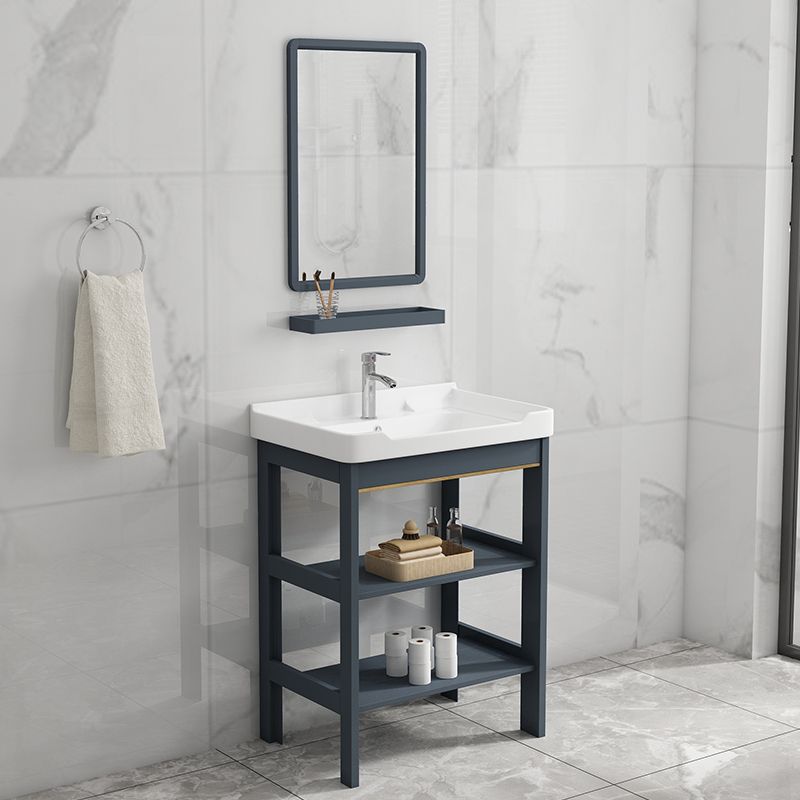 Metal Frame Vanity Shelving Included Single Sink Freestanding Bathroom Vanity Clearhalo 'Bathroom Remodel & Bathroom Fixtures' 'Bathroom Vanities' 'bathroom_vanities' 'Home Improvement' 'home_improvement' 'home_improvement_bathroom_vanities' 1200x1200_698e4835-e51e-40a2-9f92-f9206753430a