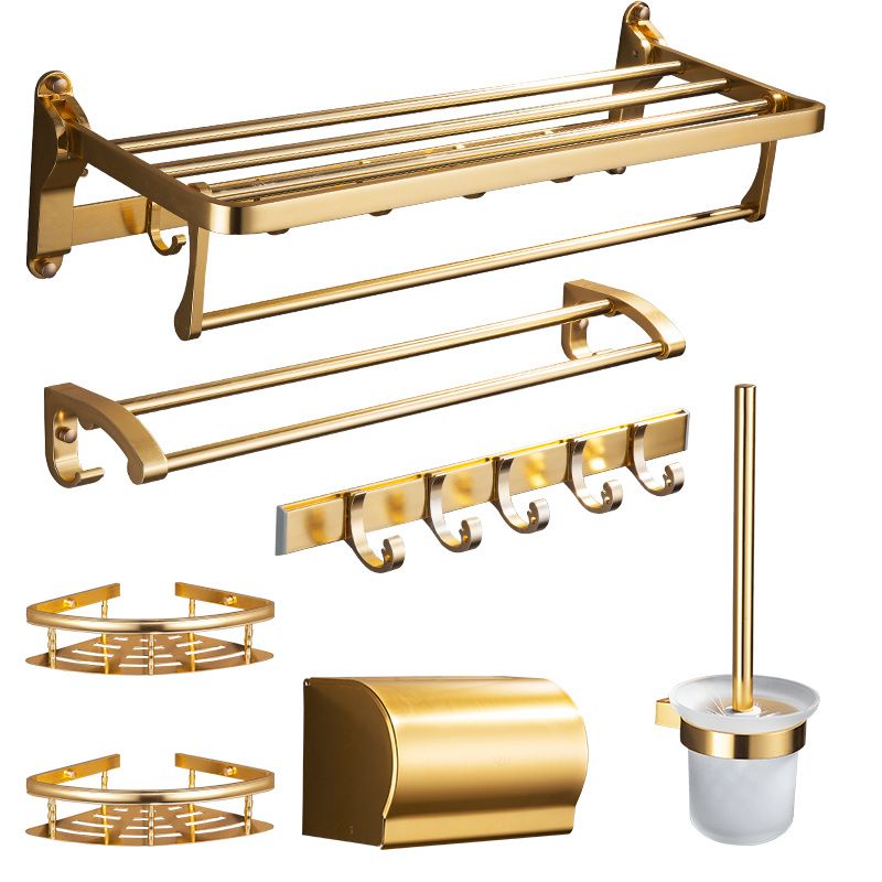 Gold 7 Piece Bathroom Accessory Set Vintage Bathroom Accessory Kit Clearhalo 'Bathroom Hardware Sets' 'Bathroom Hardware' 'Bathroom Remodel & Bathroom Fixtures' 'bathroom_hardware_sets' 'Home Improvement' 'home_improvement' 'home_improvement_bathroom_hardware_sets' 1200x1200_69a431ea-d1e7-4342-b8ee-5ab04f0a9e1c