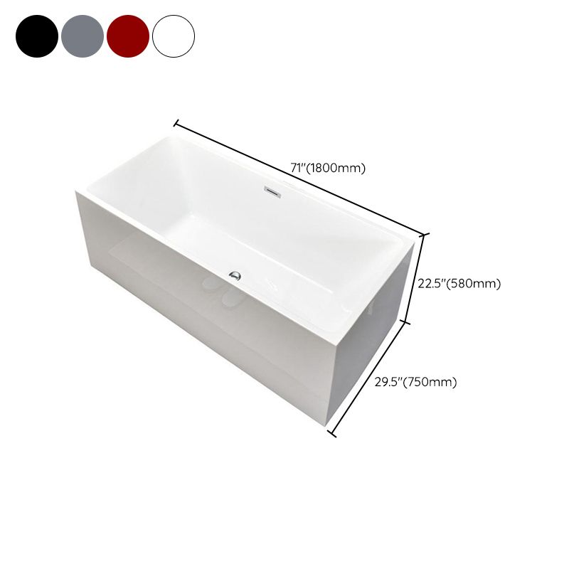 Rectangular Modern Bath Stand Alone Soaking Back to Wall Bathtub Clearhalo 'Bathroom Remodel & Bathroom Fixtures' 'Bathtubs' 'Home Improvement' 'home_improvement' 'home_improvement_bathtubs' 'Showers & Bathtubs' 1200x1200_69afb32e-4dd5-42fd-a3ee-1c2c5cdd206f