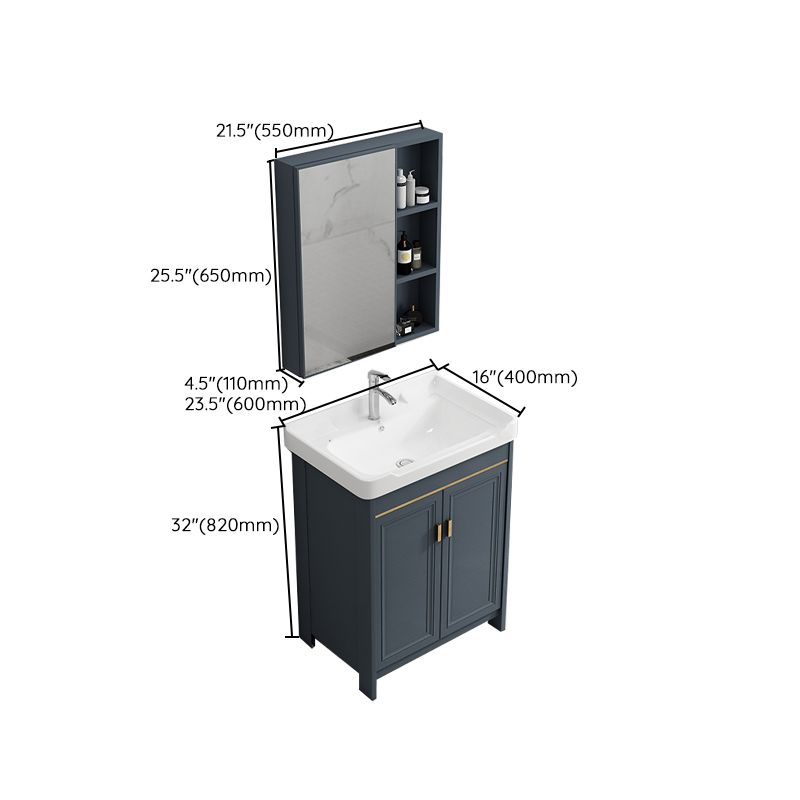 Glam Freestanding Bathroom Vanity Blue Metal Frame Single-Sink Vanity Set Clearhalo 'Bathroom Remodel & Bathroom Fixtures' 'Bathroom Vanities' 'bathroom_vanities' 'Home Improvement' 'home_improvement' 'home_improvement_bathroom_vanities' 1200x1200_69c0bd98-f009-4d9d-9a30-8ddfd937317d