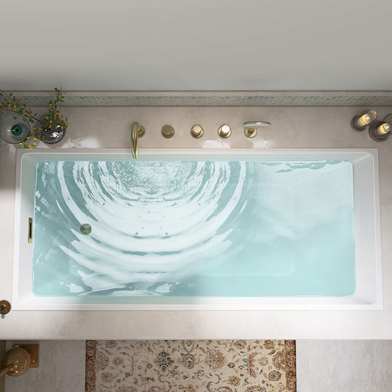 Modern Acrylic Rectangle Embedded with Drain Bath Tub and Overflow Hole Clearhalo 'Bathroom Remodel & Bathroom Fixtures' 'Bathtubs' 'Home Improvement' 'home_improvement' 'home_improvement_bathtubs' 'Showers & Bathtubs' 1200x1200_6a01ee9d-ebe2-45e3-afde-606044996e0c