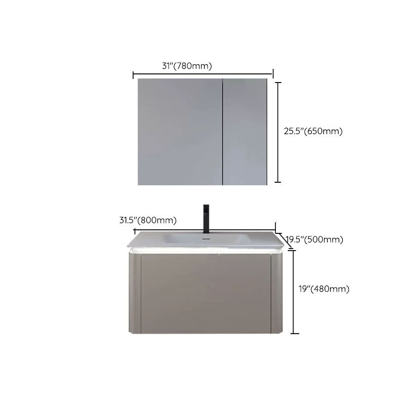 Modern Rectangular Wall Mounted Standard Open Console with Sink Set Clearhalo 'Bathroom Remodel & Bathroom Fixtures' 'Bathroom Vanities' 'bathroom_vanities' 'Home Improvement' 'home_improvement' 'home_improvement_bathroom_vanities' 1200x1200_6a1203d7-c8ad-4fdd-8151-3662515bc934