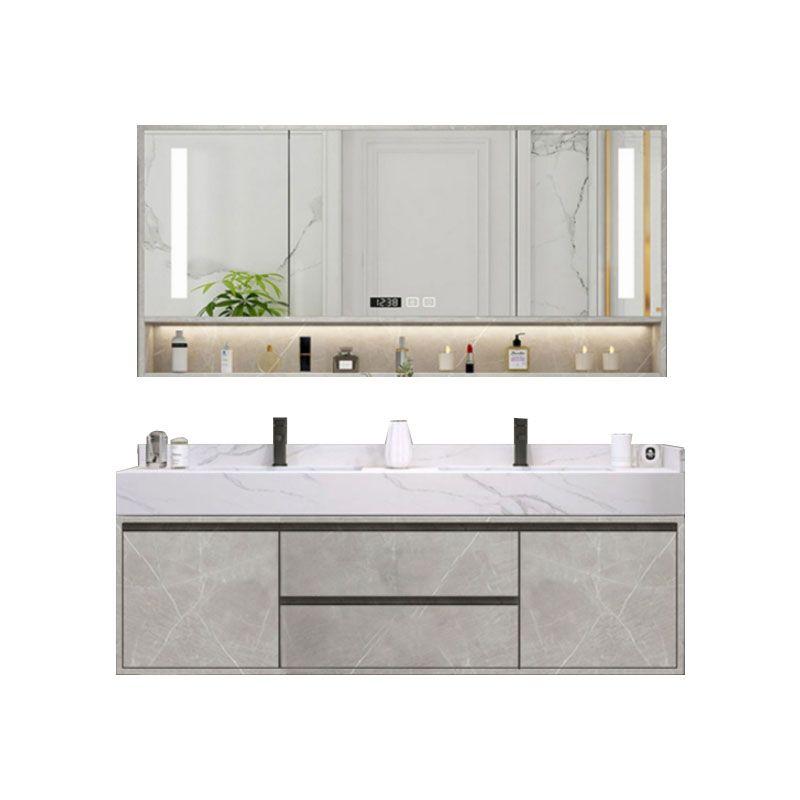 Sink Included Wall Mount Bathroom Sink Vanity with Faucet Mirror Clearhalo 'Bathroom Remodel & Bathroom Fixtures' 'Bathroom Vanities' 'bathroom_vanities' 'Home Improvement' 'home_improvement' 'home_improvement_bathroom_vanities' 1200x1200_6a1710ca-312c-418a-aefe-0308971d4d15