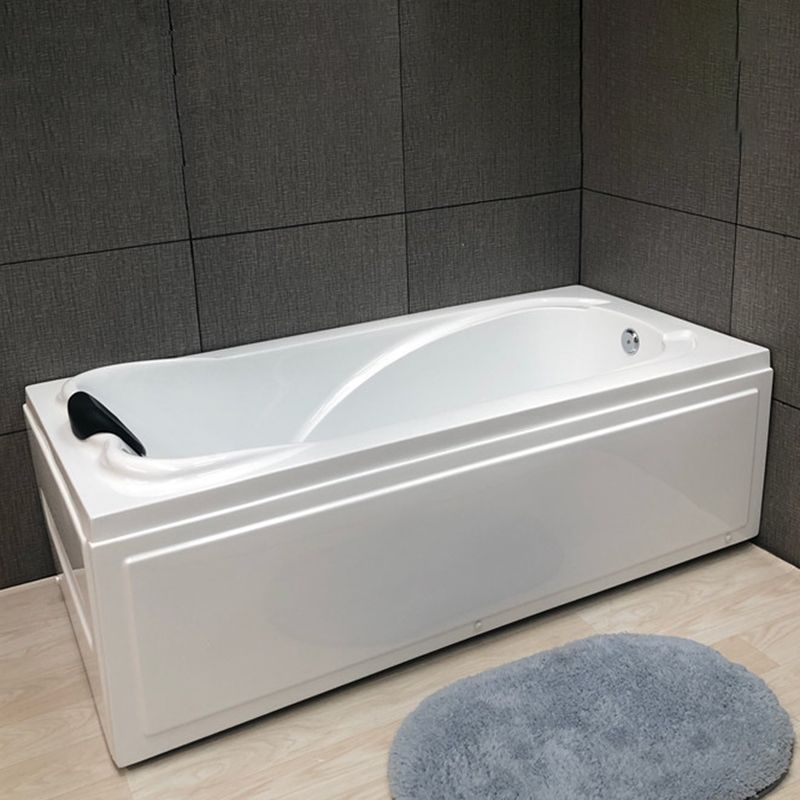 Modern Back to Wall Bathtub Rectangular White Acrylic Soaking Tub Clearhalo 'Bathroom Remodel & Bathroom Fixtures' 'Bathtubs' 'Home Improvement' 'home_improvement' 'home_improvement_bathtubs' 'Showers & Bathtubs' 1200x1200_6a1a49a8-38df-430f-8880-6ff2125172dd