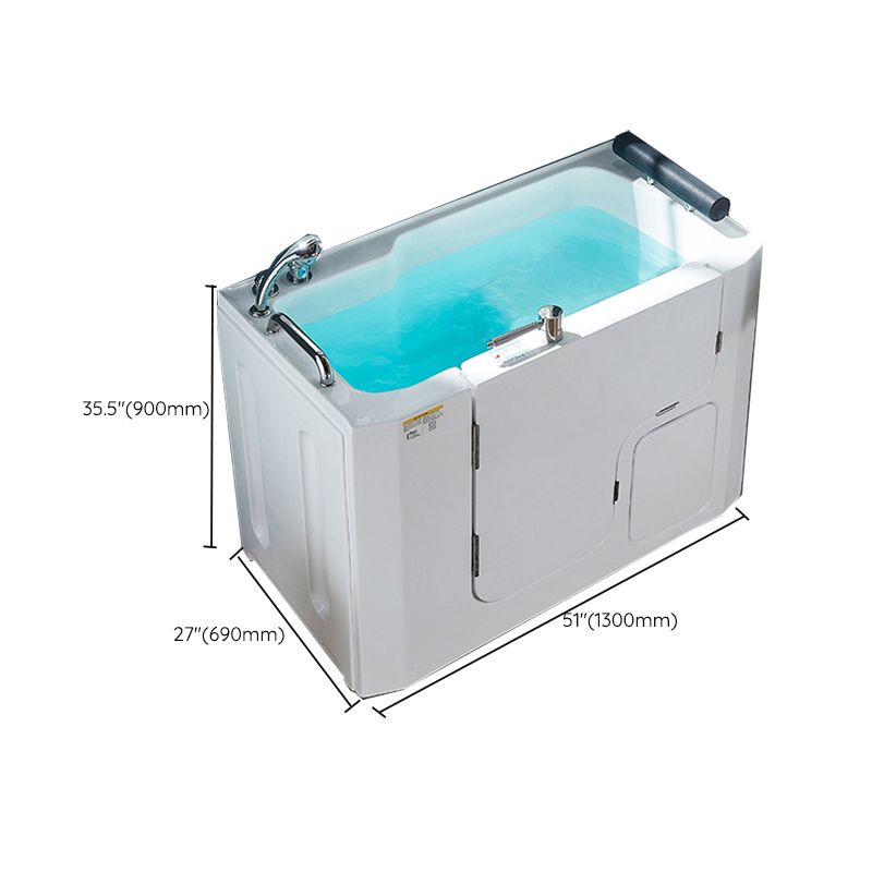 Walk-In Soaking/Air/Whirlpool Bathtub Acrylic Rectangle Back to Wall Bathtub Clearhalo 'Bathroom Remodel & Bathroom Fixtures' 'Bathtubs' 'Home Improvement' 'home_improvement' 'home_improvement_bathtubs' 'Showers & Bathtubs' 1200x1200_6a343181-e4b9-48a6-88c9-4e2ea797c644