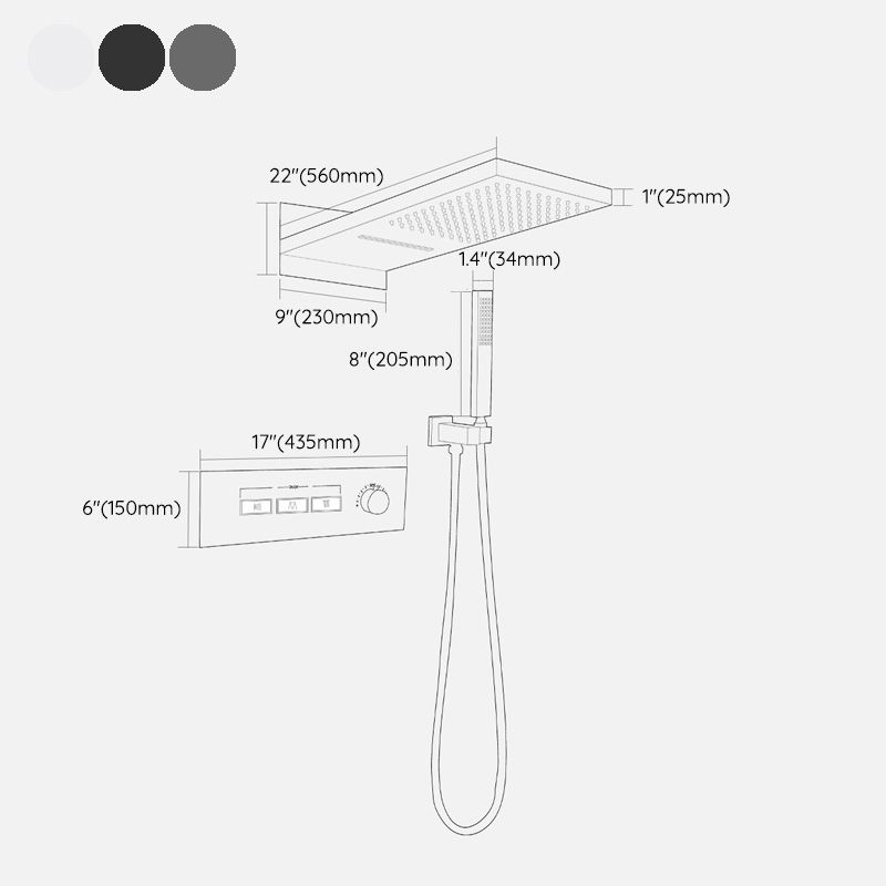 Modern Shower Set Handheld Shower Head Wall Mounted Shower System Clearhalo 'Bathroom Remodel & Bathroom Fixtures' 'Home Improvement' 'home_improvement' 'home_improvement_shower_faucets' 'Shower Faucets & Systems' 'shower_faucets' 'Showers & Bathtubs Plumbing' 'Showers & Bathtubs' 1200x1200_6a456482-1546-44f2-b7c5-7e755729689c