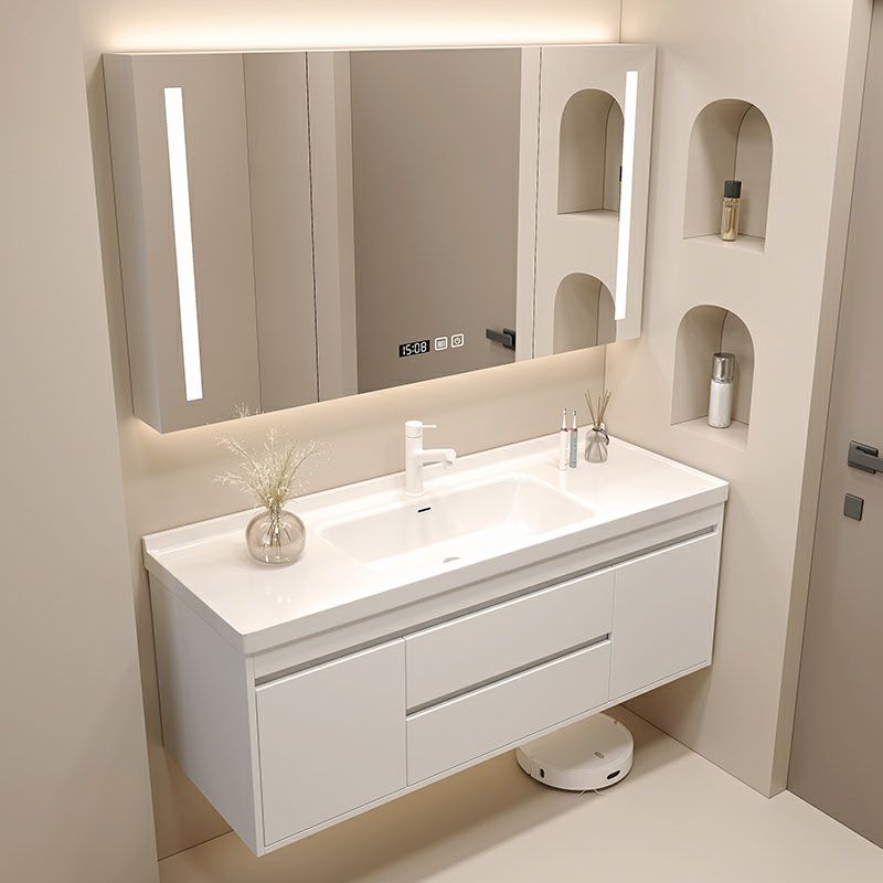 Wall Mount Modern Sink Vanity with Mirror Faucet Sink for Bathroom Clearhalo 'Bathroom Remodel & Bathroom Fixtures' 'Bathroom Vanities' 'bathroom_vanities' 'Home Improvement' 'home_improvement' 'home_improvement_bathroom_vanities' 1200x1200_6a4b2188-c473-4378-a8e2-c22c2e21092c