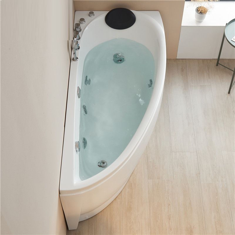 Modern Acrylic Corner Bathtub Soaking/Whirlpool Back to Wall Bathtub Clearhalo 'Bathroom Remodel & Bathroom Fixtures' 'Bathtubs' 'Home Improvement' 'home_improvement' 'home_improvement_bathtubs' 'Showers & Bathtubs' 1200x1200_6a78924c-e2a1-49f6-9896-25f9e3170b3d