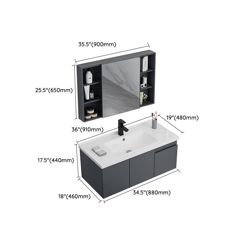 Wall Mounted Bathroom Vanity Modern Metal Vanity Set with Sink Included Clearhalo 'Bathroom Remodel & Bathroom Fixtures' 'Bathroom Vanities' 'bathroom_vanities' 'Home Improvement' 'home_improvement' 'home_improvement_bathroom_vanities' 1200x1200_6a8c0834-5514-4890-94e5-2060a47b830b