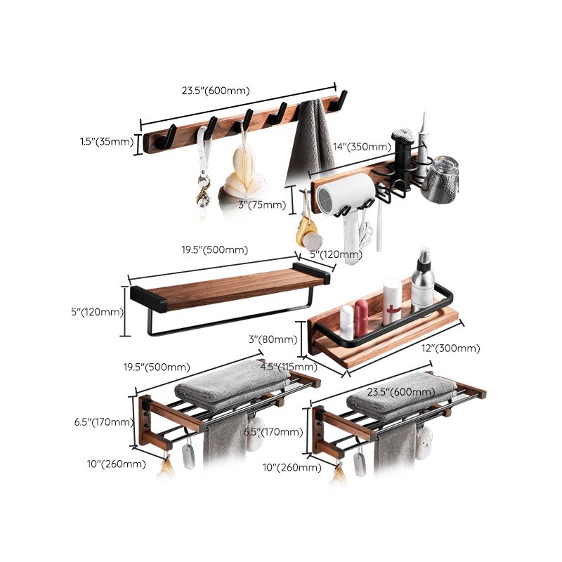 Metal Bathroom Accessory Set Walnut Brown Bathroom Hardware Set Clearhalo 'Bathroom Hardware Sets' 'Bathroom Hardware' 'Bathroom Remodel & Bathroom Fixtures' 'bathroom_hardware_sets' 'Home Improvement' 'home_improvement' 'home_improvement_bathroom_hardware_sets' 1200x1200_6a923fa0-18cb-47e9-a43d-34af675be963