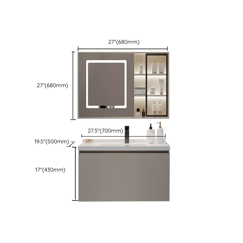 Single Sink Bathroom Vanity Set Overflow Wood Frame Wall Mounted with Drawer Clearhalo 'Bathroom Remodel & Bathroom Fixtures' 'Bathroom Vanities' 'bathroom_vanities' 'Home Improvement' 'home_improvement' 'home_improvement_bathroom_vanities' 1200x1200_6a9a67f1-9c96-42c3-9594-4983c70df32a