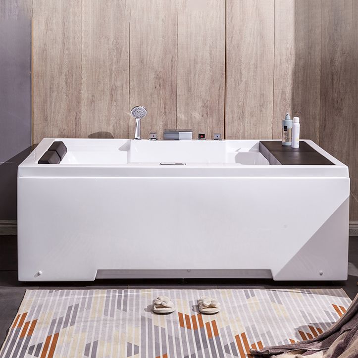 Freestanding Bath Acrylic Soaking White Rectangular Modern Bathtub Clearhalo 'Bathroom Remodel & Bathroom Fixtures' 'Bathtubs' 'Home Improvement' 'home_improvement' 'home_improvement_bathtubs' 'Showers & Bathtubs' 1200x1200_6a9bc47c-2640-4afb-b20b-2ebfa53b7842