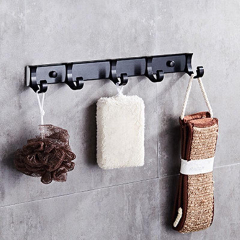 Modern 5/6-Piece Bathroom Accessory Set with Bath Shelf/Robe Hooks/Towel Bar Clearhalo 'Bathroom Hardware Sets' 'Bathroom Hardware' 'Bathroom Remodel & Bathroom Fixtures' 'bathroom_hardware_sets' 'Home Improvement' 'home_improvement' 'home_improvement_bathroom_hardware_sets' 1200x1200_6abe48f5-dcd8-4d15-b179-eb8c048f7498