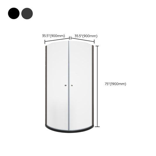 Hinged Door Shower Enclosure Tempered Glass Semi-Frameless Shower Enclosure Clearhalo 'Bathroom Remodel & Bathroom Fixtures' 'Home Improvement' 'home_improvement' 'home_improvement_shower_stalls_enclosures' 'Shower Stalls & Enclosures' 'shower_stalls_enclosures' 'Showers & Bathtubs' 1200x1200_6ad44bc0-80de-49cd-8e11-958b6f195286