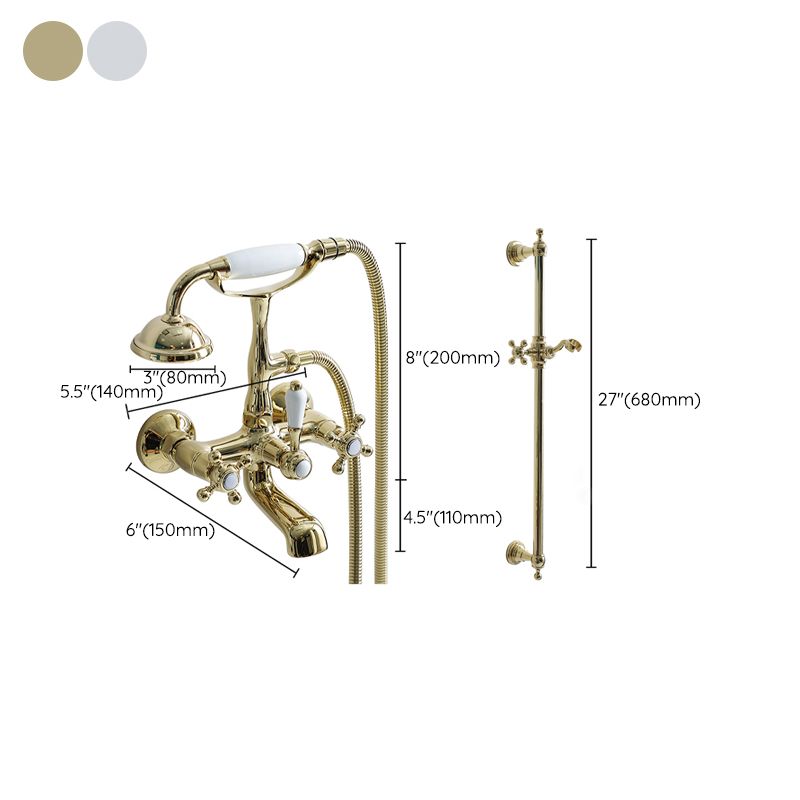 Glam Retro Wall Mounted Metal Claw Foot Tub Faucet Trim Low Arc Claw Foot Tub Faucet Clearhalo 'Bathroom Remodel & Bathroom Fixtures' 'Bathtub Faucets' 'bathtub_faucets' 'Home Improvement' 'home_improvement' 'home_improvement_bathtub_faucets' 1200x1200_6ad4aa97-79d7-45e6-a321-10c37ac64d16