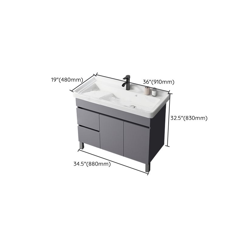 Modern Ceramic Rectangular Vanity Sink Single-Sink Freestanding Vanity Set Clearhalo 'Bathroom Remodel & Bathroom Fixtures' 'Bathroom Vanities' 'bathroom_vanities' 'Home Improvement' 'home_improvement' 'home_improvement_bathroom_vanities' 1200x1200_6addbf26-b646-427f-b892-de9809631ab5