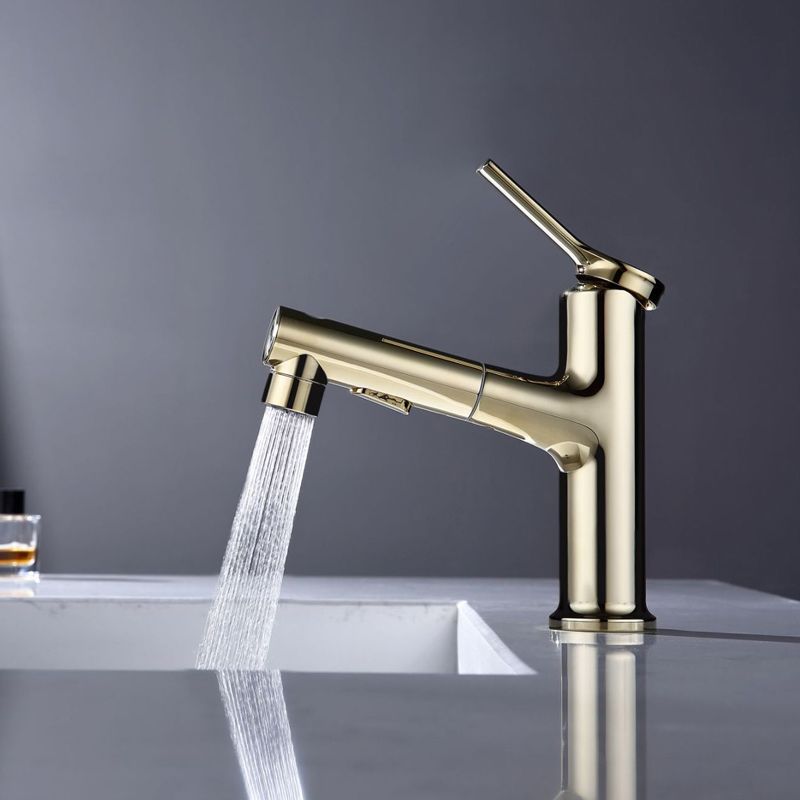 Modern Vessel Sink Faucet Copper Single Handle Low Arc Retractable Vessel Faucet Clearhalo 'Bathroom Remodel & Bathroom Fixtures' 'Bathroom Sink Faucets' 'Bathroom Sinks & Faucet Components' 'bathroom_sink_faucets' 'Conjunta de Baño y Conjunta de Grifo' 'Coronamiento de Baño y Dispositivo de Baño' 'Grifo del lavabo del baño' 'Hogar' 'Home Improvement' 'home_improvement' 'home_improvement_bathroom_sink_faucets' 'Mejoras para el hogar' 1200x1200_6b32d4ec-df02-4b92-a393-9675146126d3