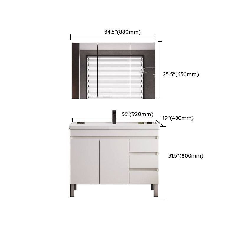 White Modern Wood Rectangular Open Console with Sink Set Faucet Included Clearhalo 'Bathroom Remodel & Bathroom Fixtures' 'Bathroom Vanities' 'bathroom_vanities' 'Home Improvement' 'home_improvement' 'home_improvement_bathroom_vanities' 1200x1200_6b39eff7-03a7-4de2-9cc5-02498079a218