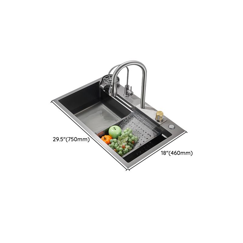 Modern Style Kitchen Sink Soundproof Design Kitchen Sink with Basket Strainer Clearhalo 'Home Improvement' 'home_improvement' 'home_improvement_kitchen_sinks' 'Kitchen Remodel & Kitchen Fixtures' 'Kitchen Sinks & Faucet Components' 'Kitchen Sinks' 'kitchen_sinks' 1200x1200_6b42daf9-2690-4cb1-9bfa-1022096188e2