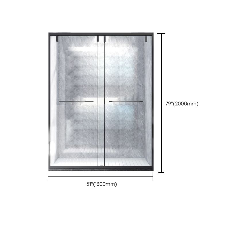 Transparent Double Sliding Shower Bath Doors Metal Frame Shower Door Clearhalo 'Bathroom Remodel & Bathroom Fixtures' 'Home Improvement' 'home_improvement' 'home_improvement_shower_tub_doors' 'Shower and Tub Doors' 'shower_tub_doors' 'Showers & Bathtubs' 1200x1200_6b46ceb0-8ed9-4e9c-aa30-9fbcaf84bc5d