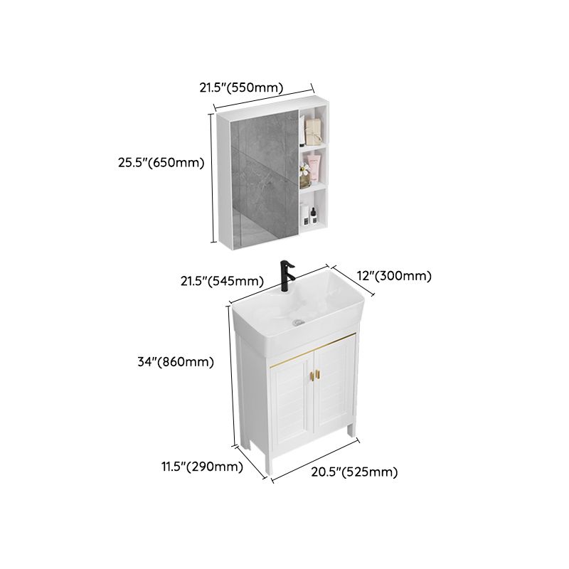 Freestanding Bathroom Vanity Metal Bathroom Sink Vanity with Sink Included Clearhalo 'Bathroom Remodel & Bathroom Fixtures' 'Bathroom Vanities' 'bathroom_vanities' 'Home Improvement' 'home_improvement' 'home_improvement_bathroom_vanities' 1200x1200_6b4b686c-7e9c-427c-a80d-01c2ec6aca6d