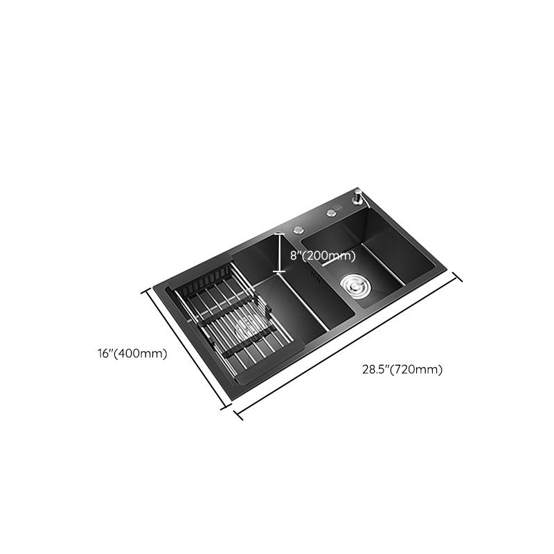 Modern Style Kitchen Sink Stainless Steel Overflow Hole Design Kitchen Double Sink Clearhalo 'Home Improvement' 'home_improvement' 'home_improvement_kitchen_sinks' 'Kitchen Remodel & Kitchen Fixtures' 'Kitchen Sinks & Faucet Components' 'Kitchen Sinks' 'kitchen_sinks' 1200x1200_6b571be3-43fa-4c27-81c0-8f2b15545082