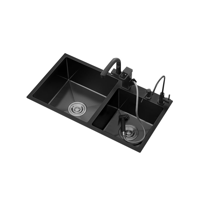 Scratch Resistant Kitchen Sink Stainless Steel Double Sink Black Undermount Kitchen Sink Clearhalo 'Home Improvement' 'home_improvement' 'home_improvement_kitchen_sinks' 'Kitchen Remodel & Kitchen Fixtures' 'Kitchen Sinks & Faucet Components' 'Kitchen Sinks' 'kitchen_sinks' 1200x1200_6b57df79-4bc5-4ff9-a042-8f0c01bf2d55