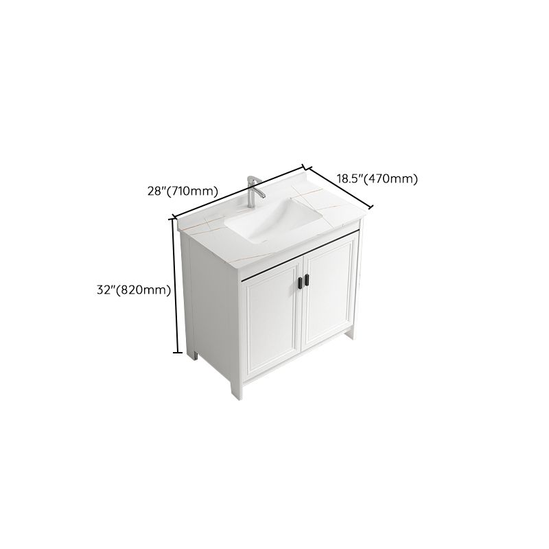 Freestanding Bathroom Vanity Single Sink White Modern Rectangular Vanity Set Clearhalo 'Bathroom Remodel & Bathroom Fixtures' 'Bathroom Vanities' 'bathroom_vanities' 'Home Improvement' 'home_improvement' 'home_improvement_bathroom_vanities' 1200x1200_6b92a1a2-5e80-4c62-9495-c2cbb8e42617