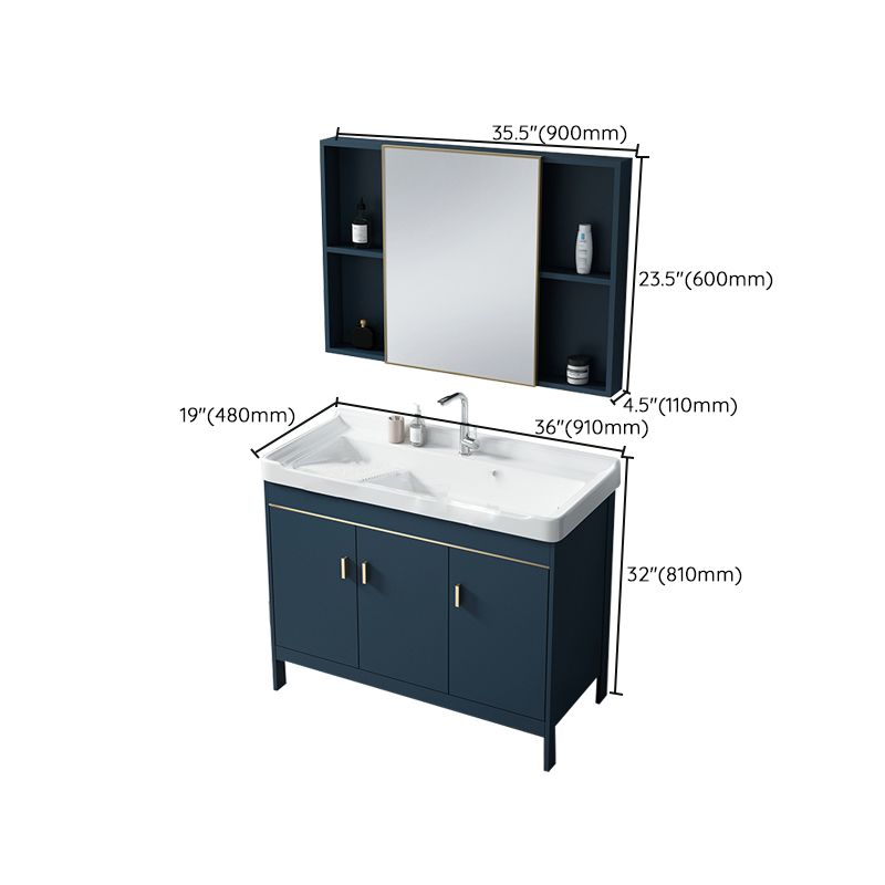 Modern Blue Bathroom Vanity Metal Frame Single-Sink Freestanding Vanity Set Clearhalo 'Bathroom Remodel & Bathroom Fixtures' 'Bathroom Vanities' 'bathroom_vanities' 'Home Improvement' 'home_improvement' 'home_improvement_bathroom_vanities' 1200x1200_6bacca0f-7dd7-41c5-95dc-3fec91667b0d