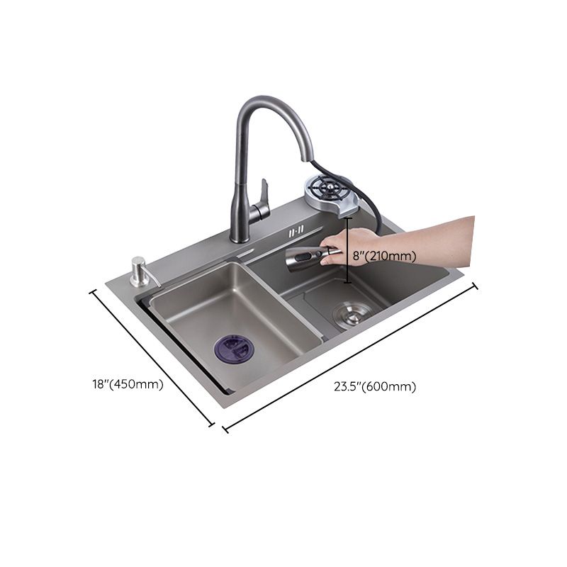 Grey Kitchen Sink Cutting Board Single Bowl Stainless Steel Top-Mount Kitchen Sink Clearhalo 'Home Improvement' 'home_improvement' 'home_improvement_kitchen_sinks' 'Kitchen Remodel & Kitchen Fixtures' 'Kitchen Sinks & Faucet Components' 'Kitchen Sinks' 'kitchen_sinks' 1200x1200_6bb96b29-3e52-4db1-9ac9-c30b38bcbab4