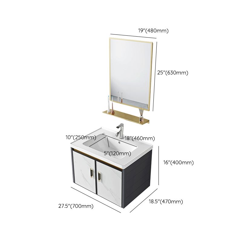 Modern Style Bath Vanity Dirt Resistant Wall Mount Bath Vanity with Faucet Clearhalo 'Bathroom Remodel & Bathroom Fixtures' 'Bathroom Vanities' 'bathroom_vanities' 'Home Improvement' 'home_improvement' 'home_improvement_bathroom_vanities' 1200x1200_6bca7c44-6c68-4960-84b8-b157fb3225ce