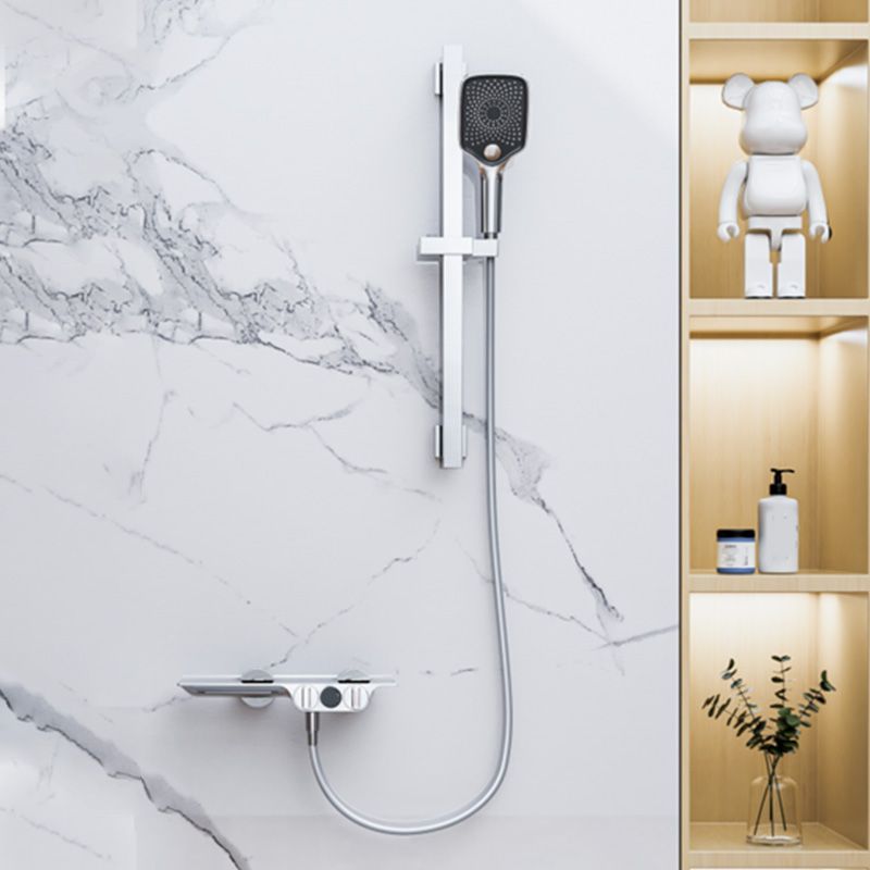 Modern Plain Shower Trim Adjustable Water Flow Wall Mount Shower Head Combo Clearhalo 'Bathroom Remodel & Bathroom Fixtures' 'Home Improvement' 'home_improvement' 'home_improvement_shower_faucets' 'Shower Faucets & Systems' 'shower_faucets' 'Showers & Bathtubs Plumbing' 'Showers & Bathtubs' 1200x1200_6bdccae9-412d-41e1-836b-1682e8eafc2c