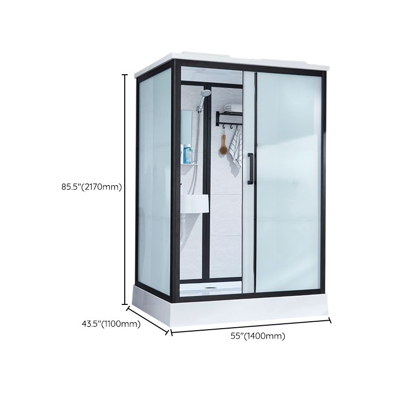 Framed Corner Shower Enclosure Single Sliding Shower Enclosure Clearhalo 'Bathroom Remodel & Bathroom Fixtures' 'Home Improvement' 'home_improvement' 'home_improvement_shower_stalls_enclosures' 'Shower Stalls & Enclosures' 'shower_stalls_enclosures' 'Showers & Bathtubs' 1200x1200_6bf3a942-c596-4352-9fa2-ad8a6963b7ac