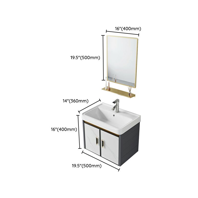 Modern Wall Mount Sink Vanity with Faucet Sink Doors for Bathroom Clearhalo 'Bathroom Remodel & Bathroom Fixtures' 'Bathroom Vanities' 'bathroom_vanities' 'Home Improvement' 'home_improvement' 'home_improvement_bathroom_vanities' 1200x1200_6c0c6924-929f-4ff2-b905-946210cc7ae1