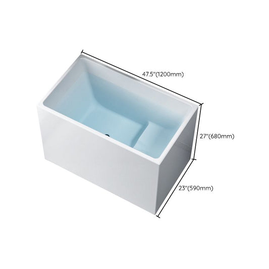 White Freestanding Bathtub Acrylic Soaking Rectangular Modern Bath Clearhalo 'Bathroom Remodel & Bathroom Fixtures' 'Bathtubs' 'Home Improvement' 'home_improvement' 'home_improvement_bathtubs' 'Showers & Bathtubs' 1200x1200_6c255c6f-7a9e-4584-95be-bd1a6933f51c