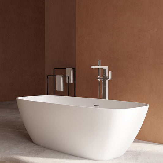 White Freestanding Soaking Bathtub Modern Rectangle Stone Bathtub Clearhalo 'Bathroom Remodel & Bathroom Fixtures' 'Bathtubs' 'Home Improvement' 'home_improvement' 'home_improvement_bathtubs' 'Showers & Bathtubs' 1200x1200_6c3725e6-71ed-4eaf-80ad-267c6c4e15dc