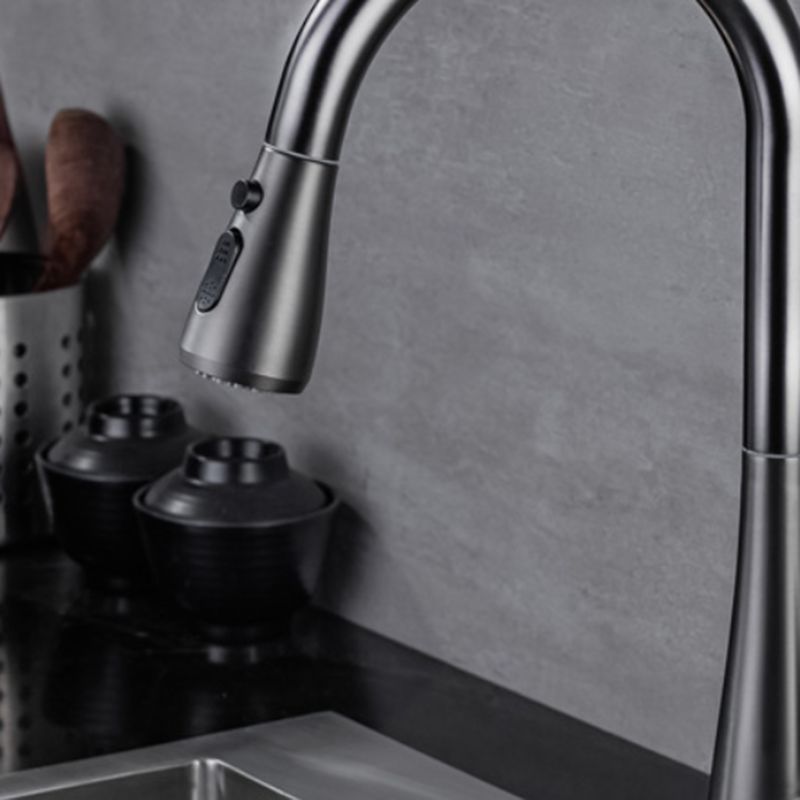 Modern 1-Handle Kitchen Faucet Stainless Steel Standard Kitchen Faucet Clearhalo 'Home Improvement' 'home_improvement' 'home_improvement_kitchen_faucets' 'Kitchen Faucets' 'Kitchen Remodel & Kitchen Fixtures' 'Kitchen Sinks & Faucet Components' 'kitchen_faucets' 1200x1200_6c3fc449-60be-4dee-8128-1434cfdde7fd