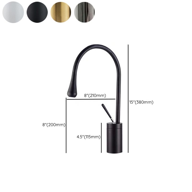 Modern Lever Handles Sink Faucet Gooseneck Circular Brass Bathroom Sink Faucet Clearhalo 'Bathroom Remodel & Bathroom Fixtures' 'Bathroom Sink Faucets' 'Bathroom Sinks & Faucet Components' 'bathroom_sink_faucets' 'Home Improvement' 'home_improvement' 'home_improvement_bathroom_sink_faucets' 1200x1200_6ca0e71d-9867-4ace-a391-8acb9902b4d2