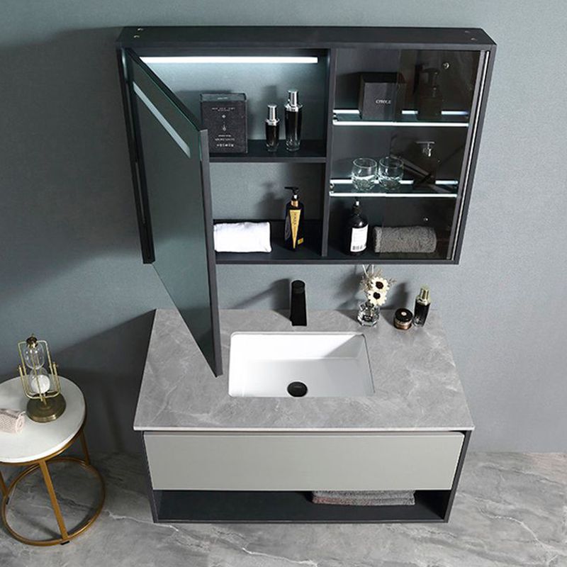 Contemporary Wooden Sink Vanity Storage Shelves Bathroom Sink Vanity Clearhalo 'Bathroom Remodel & Bathroom Fixtures' 'Bathroom Vanities' 'bathroom_vanities' 'Home Improvement' 'home_improvement' 'home_improvement_bathroom_vanities' 1200x1200_6cbac0c6-6c3d-4890-88b6-b1d8bd857d0e