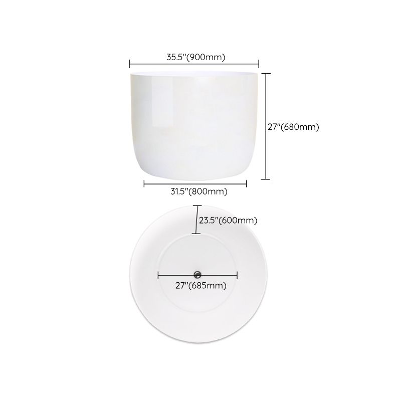 Round Soaking Bathtub Antique Finish Acrylic Freestanding Bath Tub Clearhalo 'Bathroom Remodel & Bathroom Fixtures' 'Bathtubs' 'Home Improvement' 'home_improvement' 'home_improvement_bathtubs' 'Showers & Bathtubs' 1200x1200_6cdc6443-c208-4d30-a8af-e0e7711e48d6