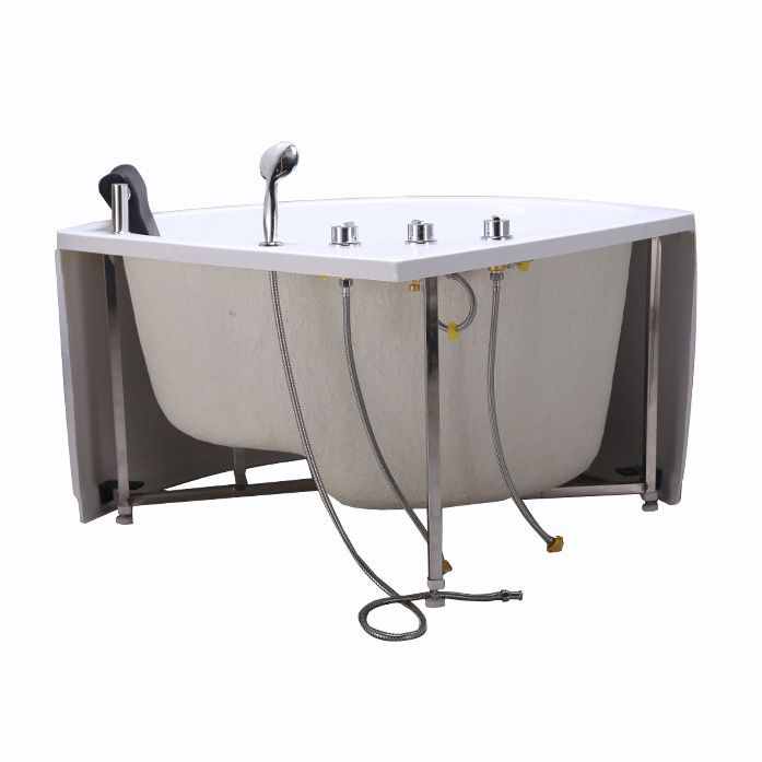 Modern 25.59-inch Tall Acrylic Tub Soak Corner White Bathtub Clearhalo 'Bathroom Remodel & Bathroom Fixtures' 'Bathtubs' 'Home Improvement' 'home_improvement' 'home_improvement_bathtubs' 'Showers & Bathtubs' 1200x1200_6ce77713-8f92-462f-a3fa-7f5b340e101e