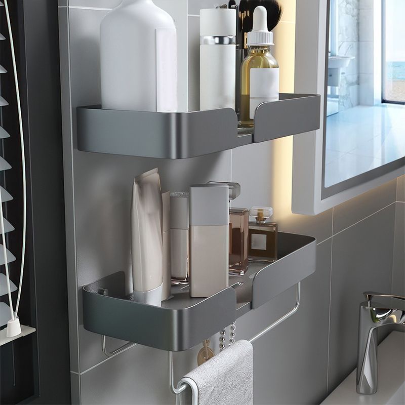 3 Piece Modern Bathroom Hardware Set Aluminum Bath Shelf in Grey Clearhalo 'Bathroom Hardware Sets' 'Bathroom Hardware' 'Bathroom Remodel & Bathroom Fixtures' 'bathroom_hardware_sets' 'Home Improvement' 'home_improvement' 'home_improvement_bathroom_hardware_sets' 1200x1200_6cf2dd3c-5bf8-4a4f-a57a-4c46332de106