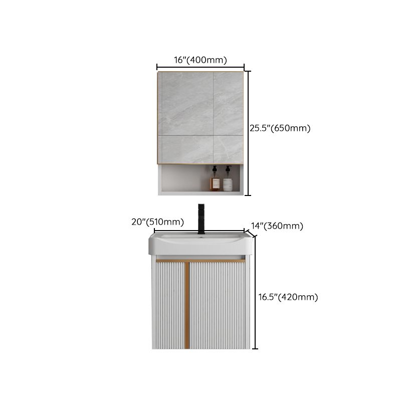 Rectangular Wall Mount Sink Vanity Modern White Metal Frame Vanity Clearhalo 'Bathroom Remodel & Bathroom Fixtures' 'Bathroom Vanities' 'bathroom_vanities' 'Home Improvement' 'home_improvement' 'home_improvement_bathroom_vanities' 1200x1200_6cf3e9c1-1ae8-4551-bff8-a6c35478c392