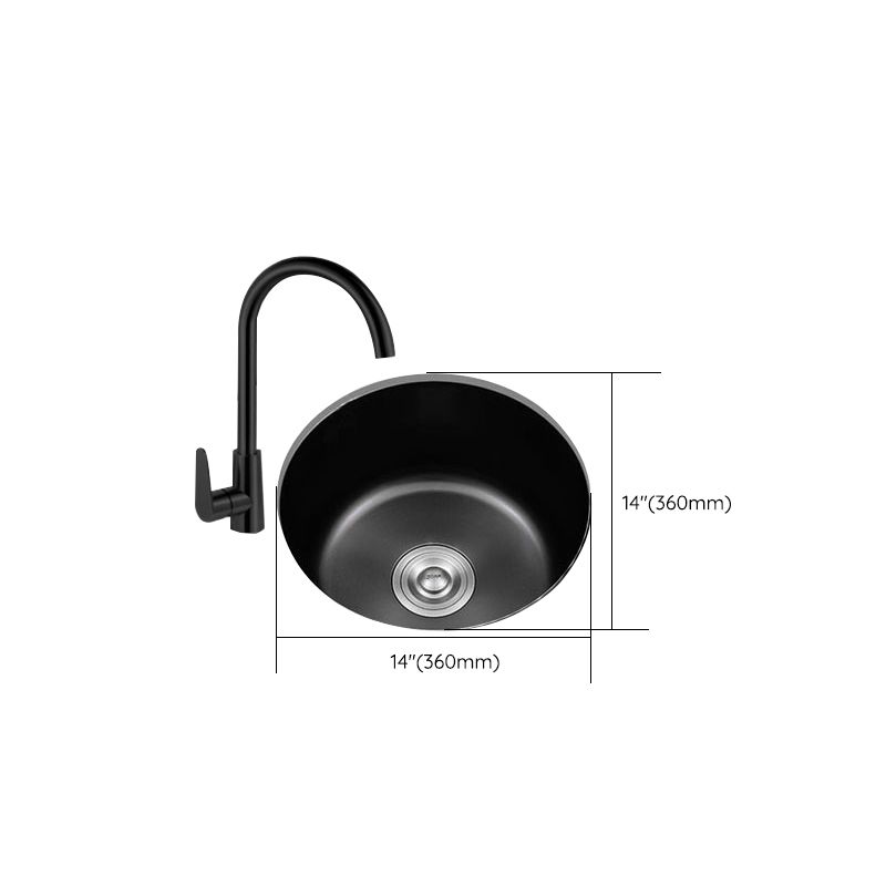 Stainless Steel Round Sink in Black Single Bowl Undermount Sink with Basket Strainer Clearhalo 'Home Improvement' 'home_improvement' 'home_improvement_kitchen_sinks' 'Kitchen Remodel & Kitchen Fixtures' 'Kitchen Sinks & Faucet Components' 'Kitchen Sinks' 'kitchen_sinks' 1200x1200_6cfdf020-2ead-47b5-b039-e7f2e433297c