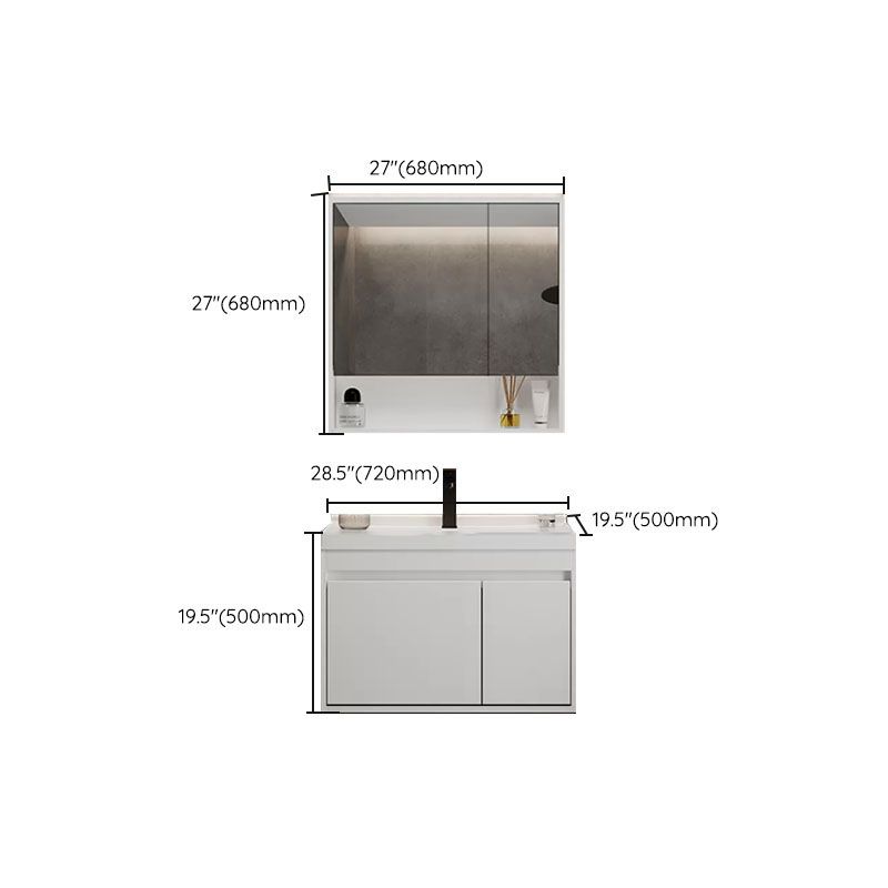 White Modern Wall Mounted Standard Open Console with Sink Set Clearhalo 'Bathroom Remodel & Bathroom Fixtures' 'Bathroom Vanities' 'bathroom_vanities' 'Home Improvement' 'home_improvement' 'home_improvement_bathroom_vanities' 1200x1200_6d0d5a3f-b6c8-45ad-8087-965cd3963c0f