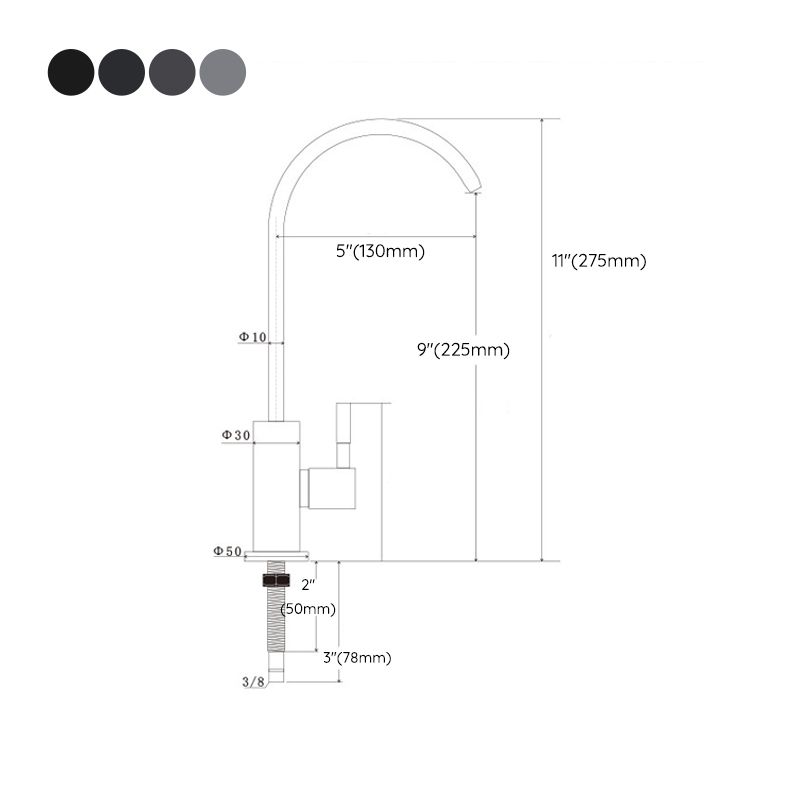 Pull Down 1-Hold Single Handle Kitchen Faucet High Arch Water Filler Clearhalo 'Home Improvement' 'home_improvement' 'home_improvement_kitchen_faucets' 'Kitchen Faucets' 'Kitchen Remodel & Kitchen Fixtures' 'Kitchen Sinks & Faucet Components' 'kitchen_faucets' 1200x1200_6d2be88a-a94d-464d-b261-176b679fd8bf