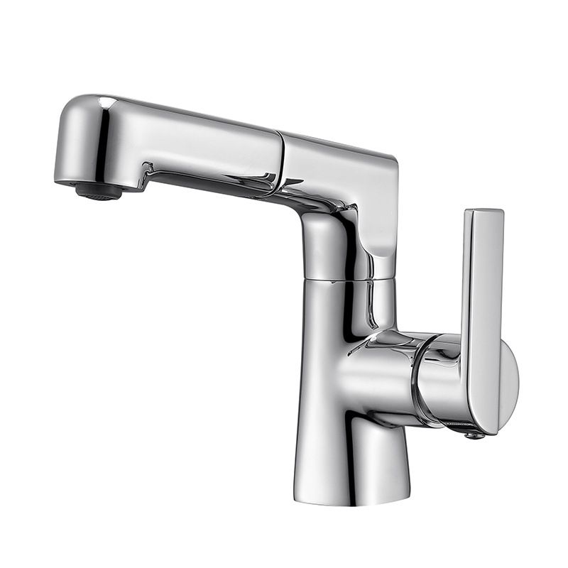 Modern Vessel Faucet Copper Pure Color Single Handle Retractable Vessel Faucet Clearhalo 'Bathroom Remodel & Bathroom Fixtures' 'Bathroom Sink Faucets' 'Bathroom Sinks & Faucet Components' 'bathroom_sink_faucets' 'Home Improvement' 'home_improvement' 'home_improvement_bathroom_sink_faucets' 1200x1200_6d40d7e3-4705-4dd4-8d74-36e7f4cbe798