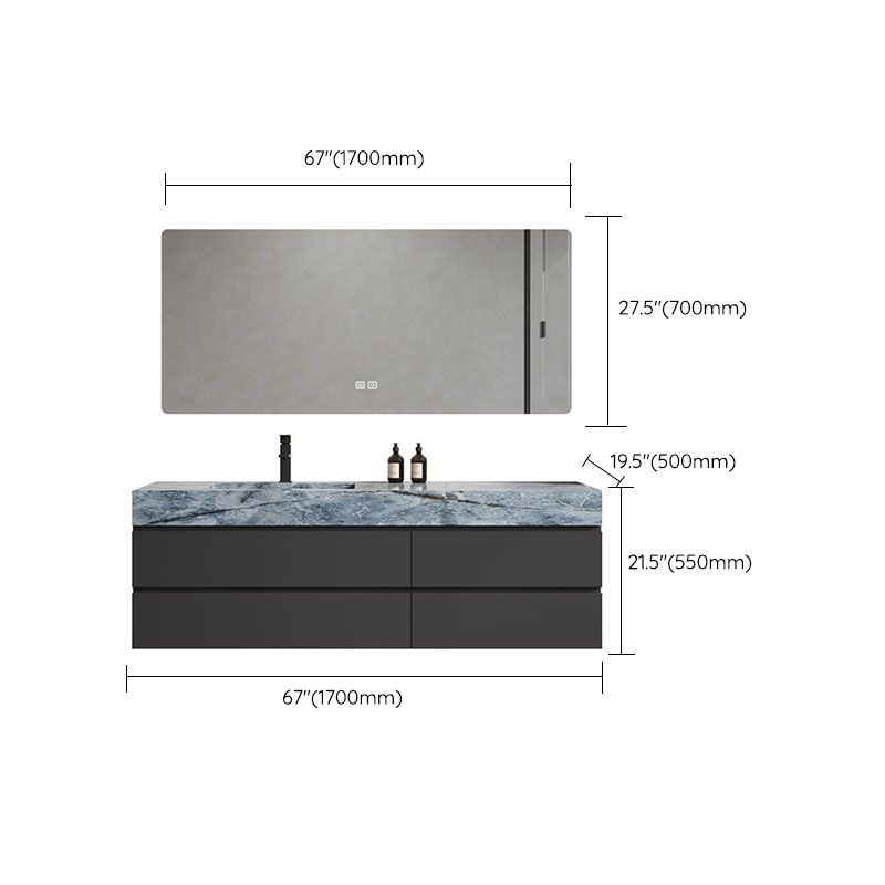 Wall Mount Mirror Included Sink Vanity with Sink Faucet for Bathroom Clearhalo 'Bathroom Remodel & Bathroom Fixtures' 'Bathroom Vanities' 'bathroom_vanities' 'Home Improvement' 'home_improvement' 'home_improvement_bathroom_vanities' 1200x1200_6d645a08-7430-444f-936d-be2aed69c636